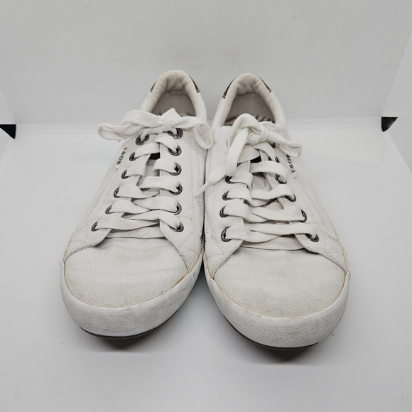 Taos Star Burst white canvas low top sneakers size 7.5 - Picture 2 of 9